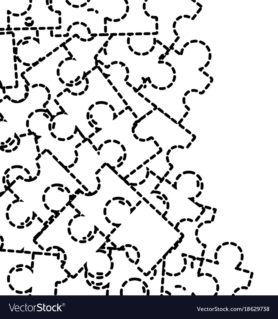 Dotted shape puzzle pieces game background design
