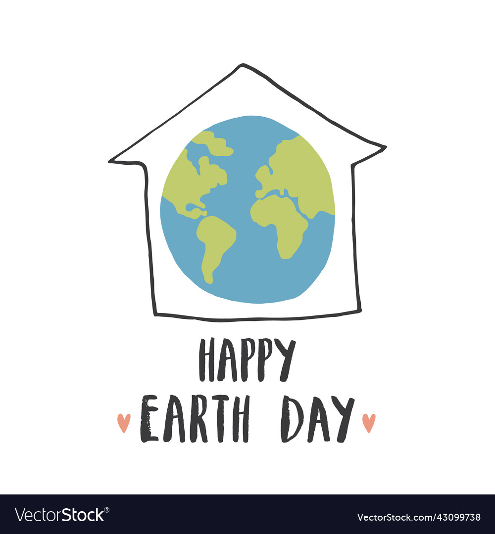 Earth day celebration greeting card happy Vector Image