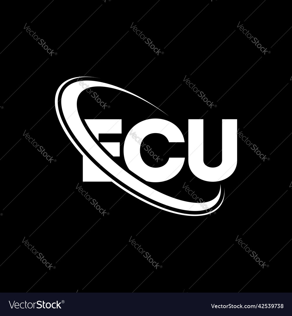 Ecu logo letter design Royalty Free Vector Image