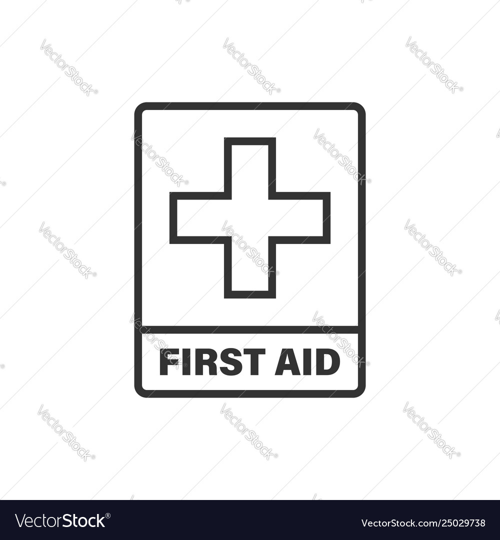 First aid sign icon in flat style health help