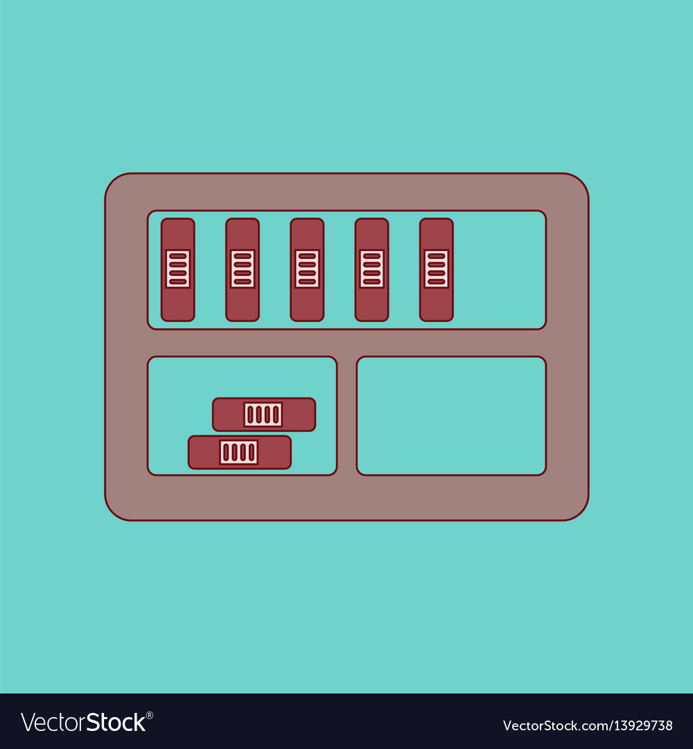 Flat icon with thin lines folder shelf