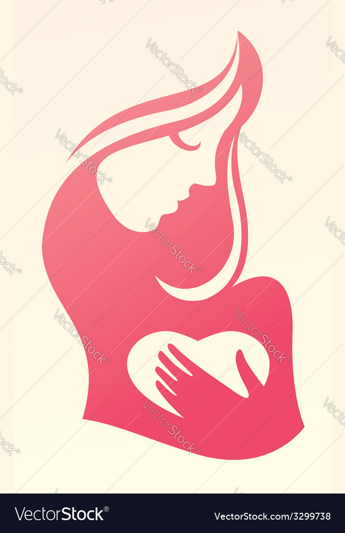 Girl with heart Royalty Free Vector Image - VectorStock