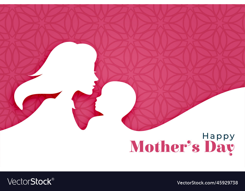 Happy mothers day background with mom and child Vector Image