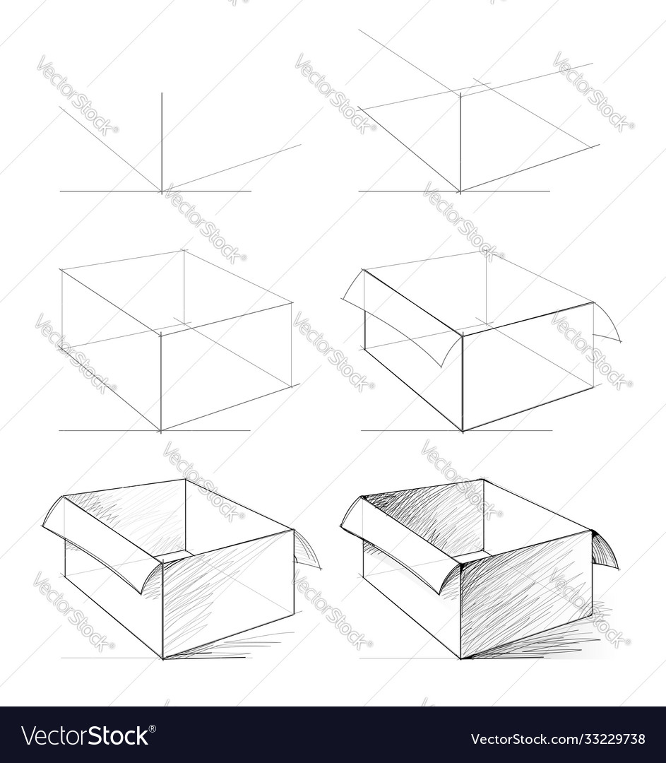 Box Drawing - How To Draw A Box Step By Step