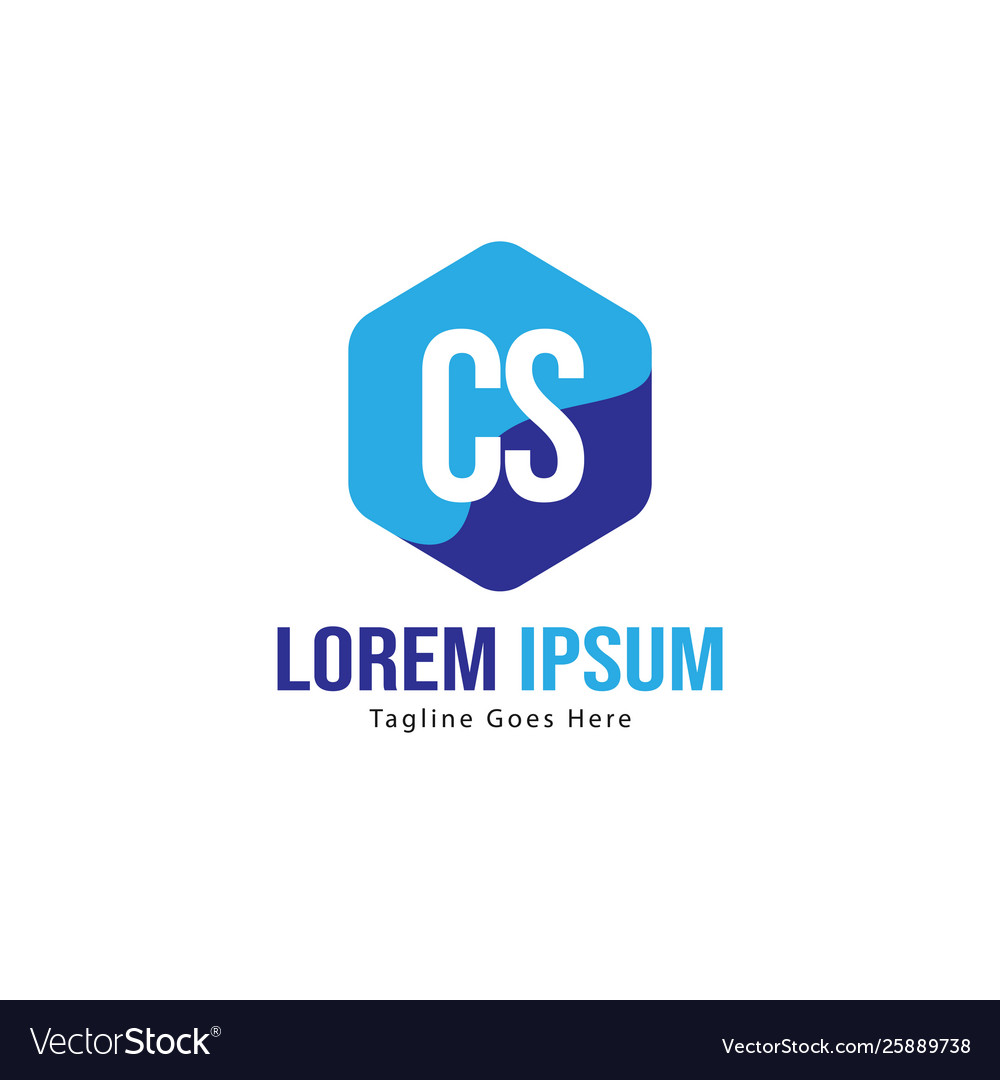 Initial cs logo template with modern frame Vector Image Initial cs logo template with modern frame
