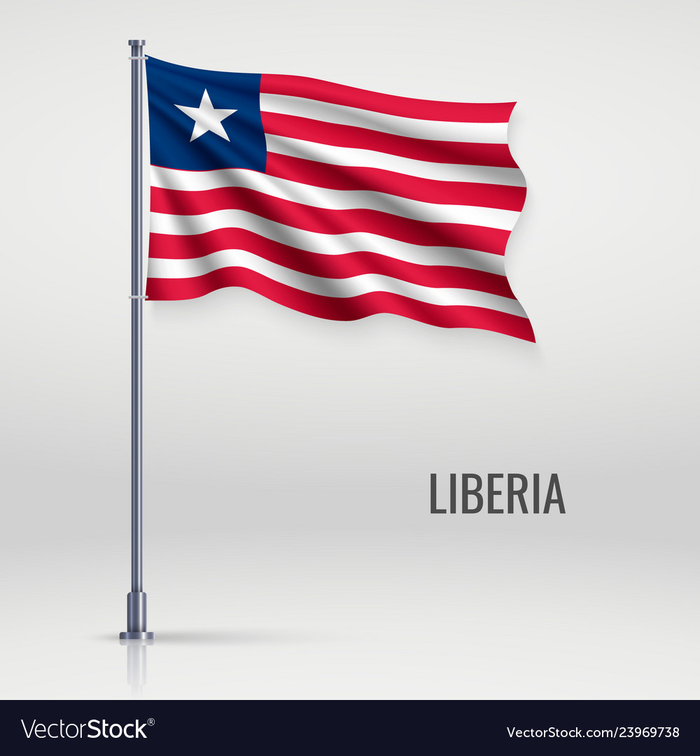 Liberia Flag on Flagpole
