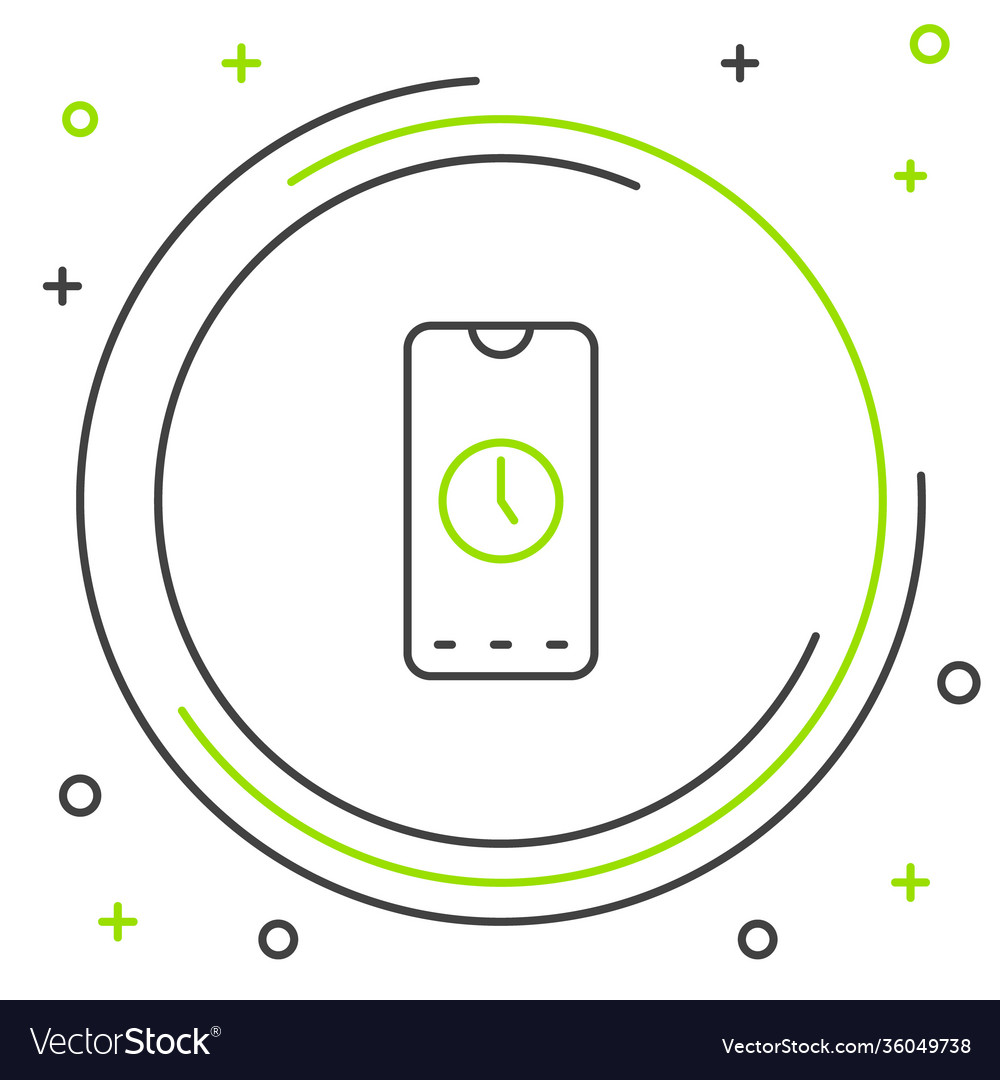 Line alarm clock app smartphone interface icon