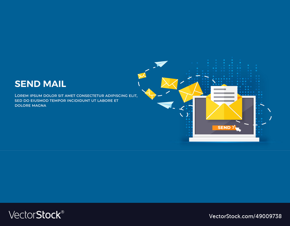 Mailing list to send email campaign subscription vector image Mailing list to send email campaign subscription