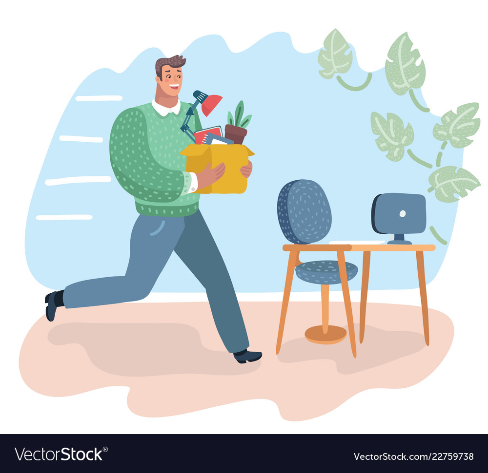 Man Moving to New Job with Box
