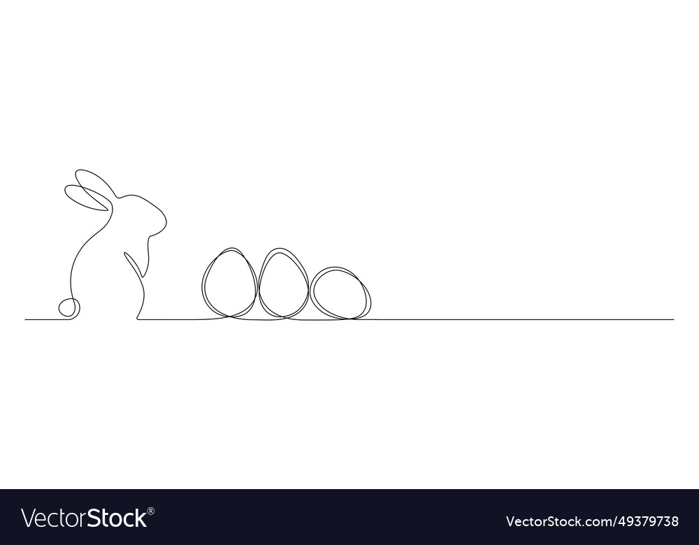 One continuous line drawing of easter eggs Vector Image