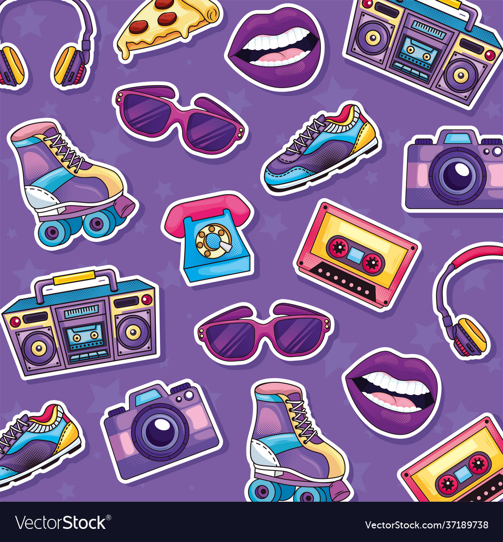 Patches retro pattern