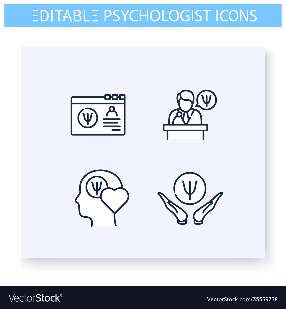 Psychologen-Linien-Icons sind editierbar