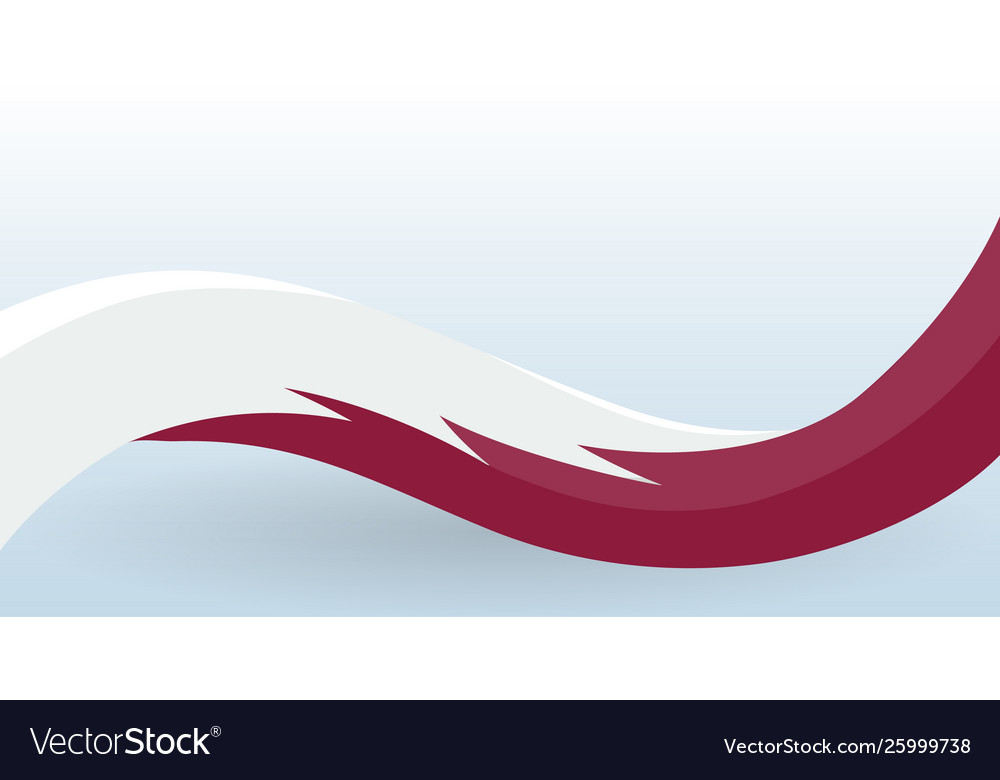 Qatar Waving National Flag Modern Unusual Shape Vector Image