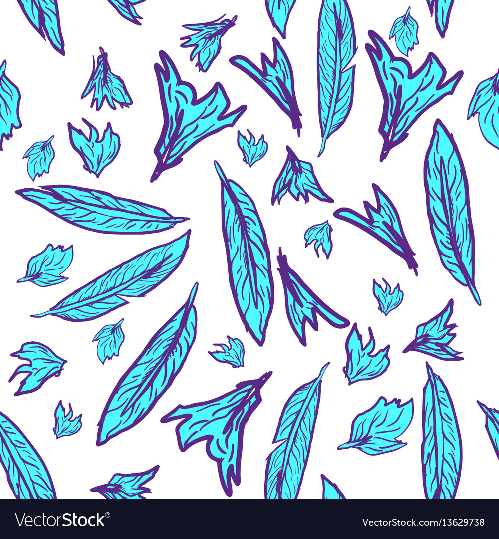 Seamless pattern feathers