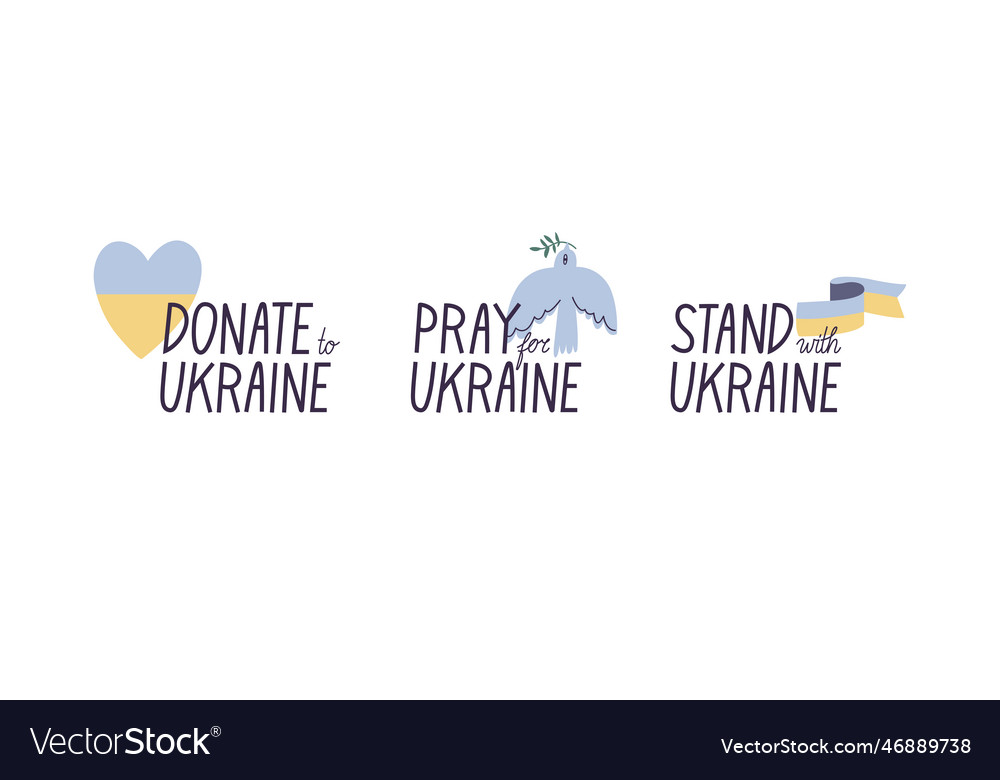 Set of typography compositions - donate vector image Set of typography compositions - donate