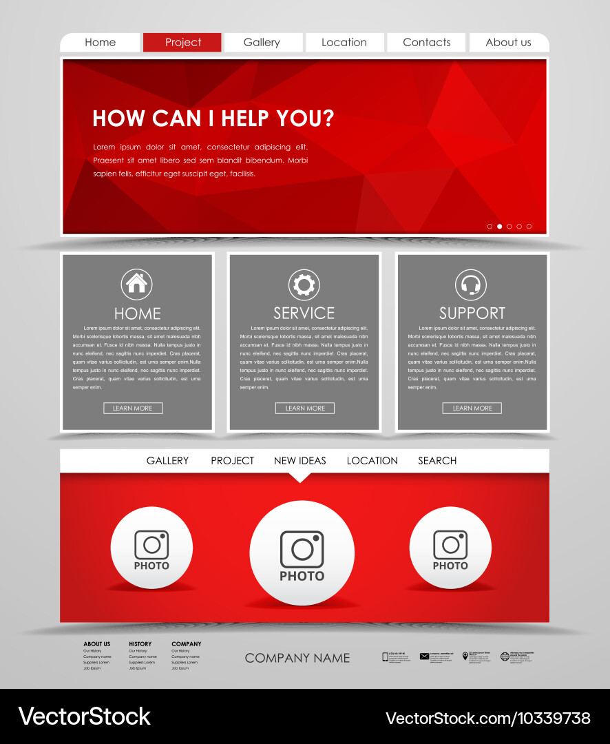 Template web site Royalty Free Vector Image - VectorStock