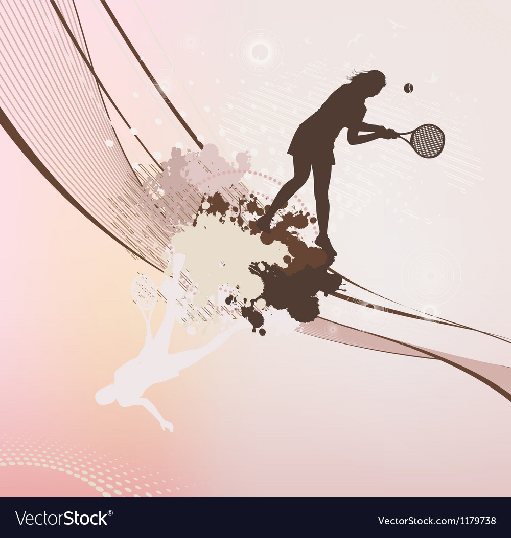 Tennis girl with stains and blots Royalty Free Vector Image