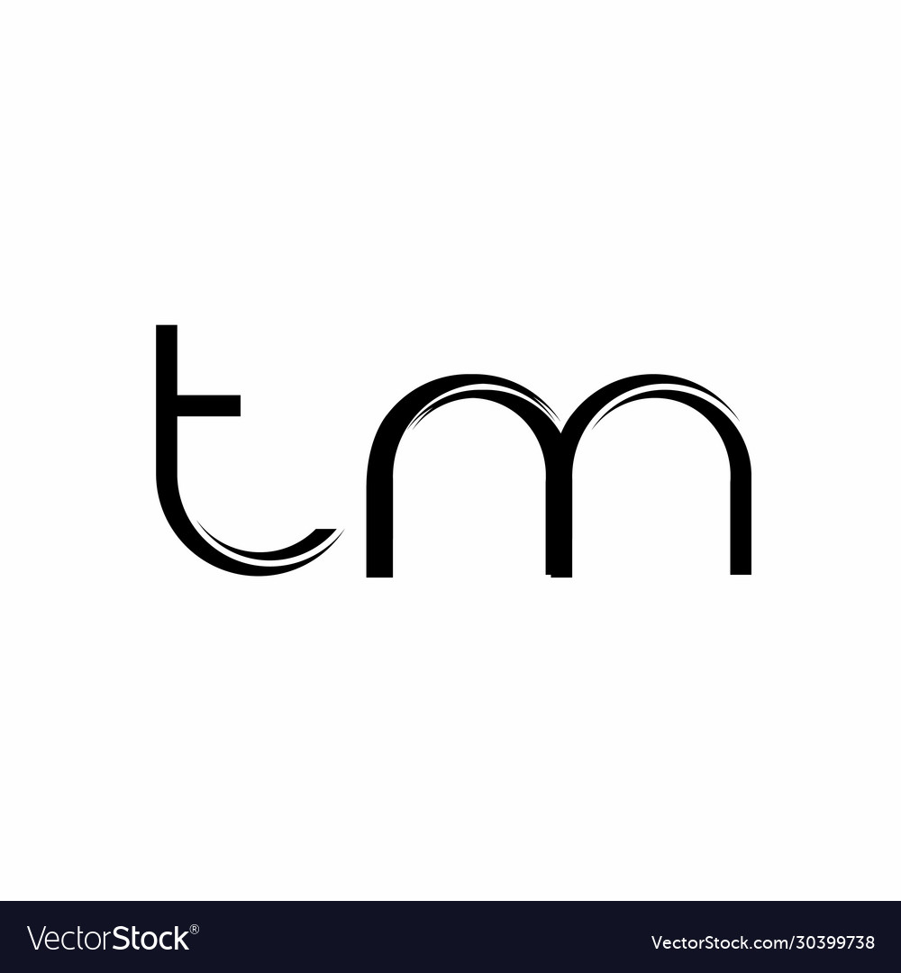 Tm logo monogram with slice rounded modern design Vector Image