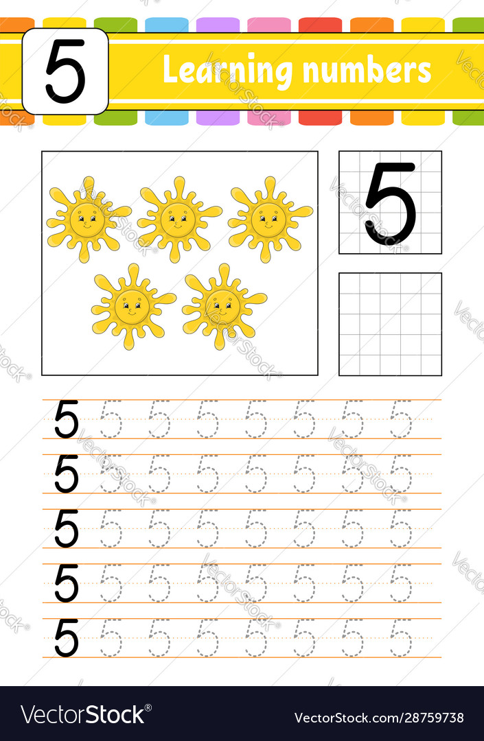 Trace and write handwriting practice learning vector image Trace and write handwriting practice learning