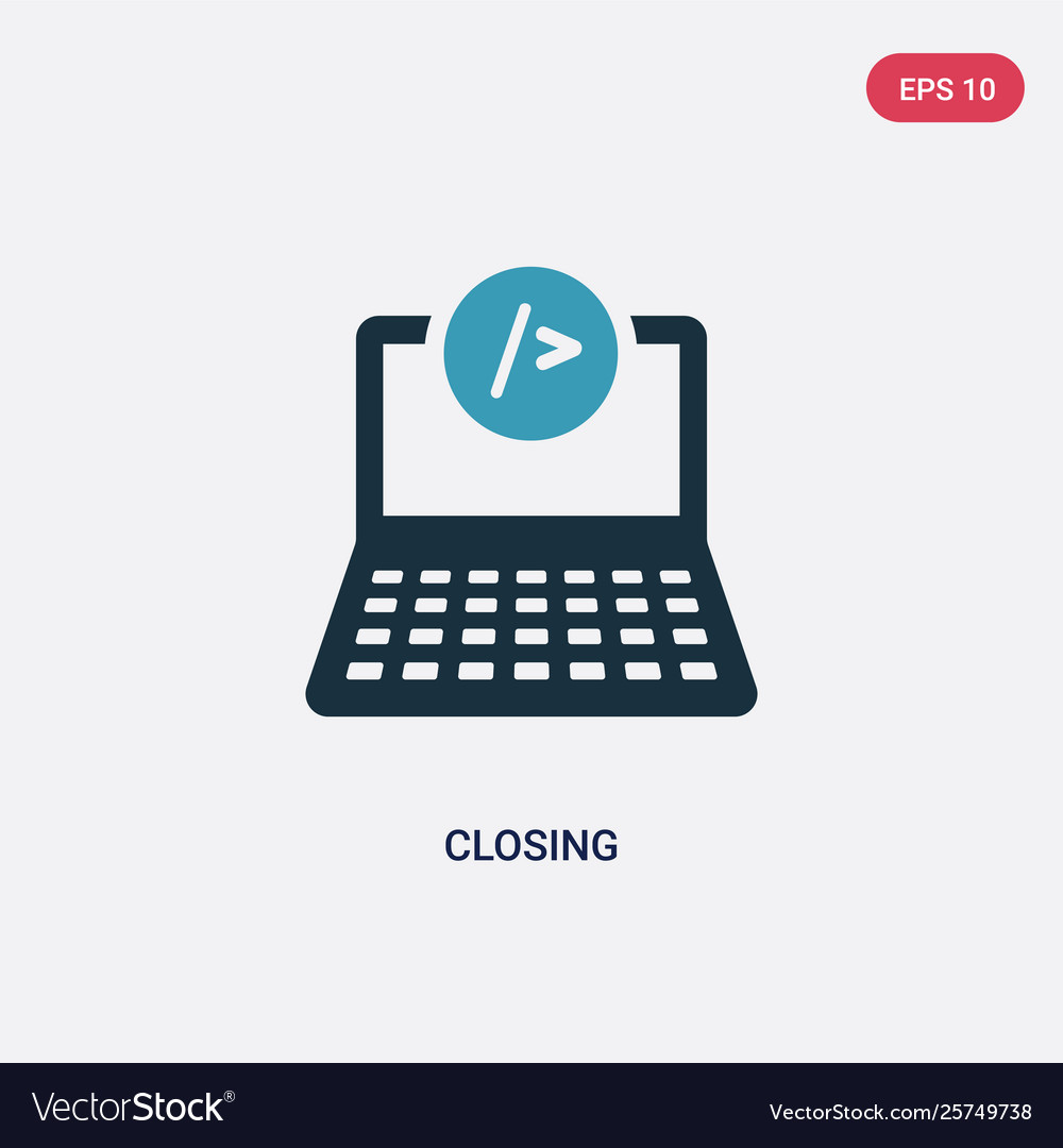 Two color closing icon from web concept isolated