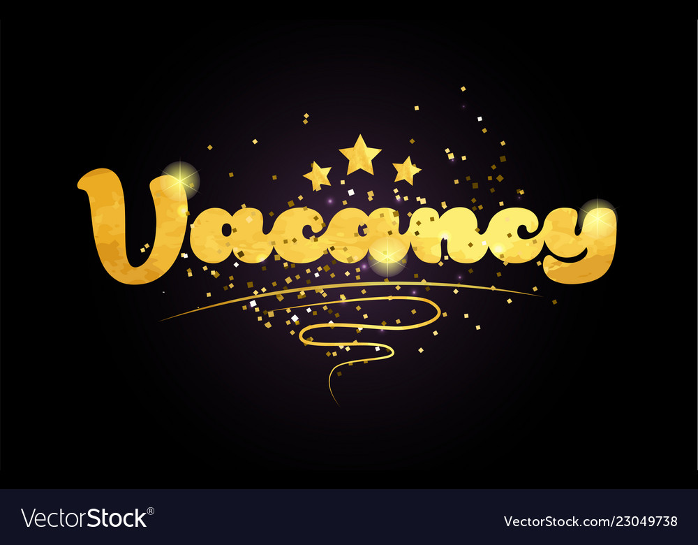 Vacancy star golden color word text logo icon Vector Image