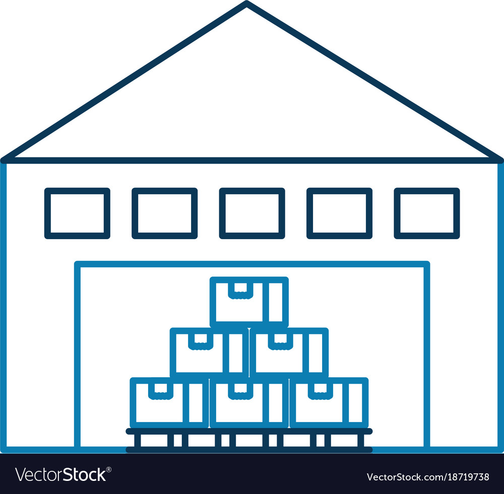 Warehouse building with cargo container box