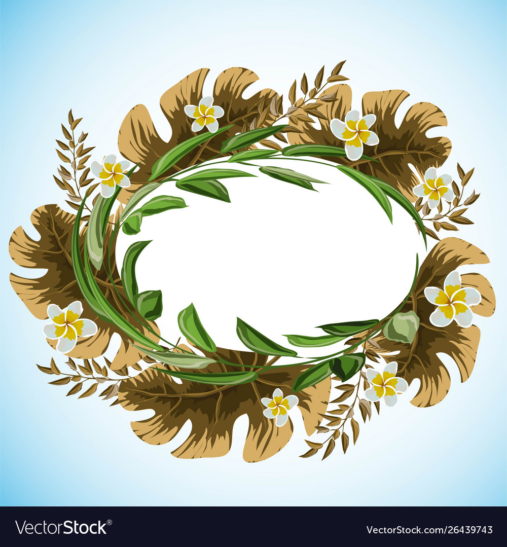 Abstract frame with leaves for print design
