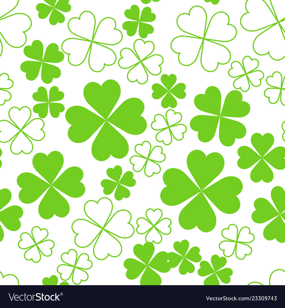 Abstract seamless pattern with green shamrock vector image Abstract seamless pattern with green shamrock