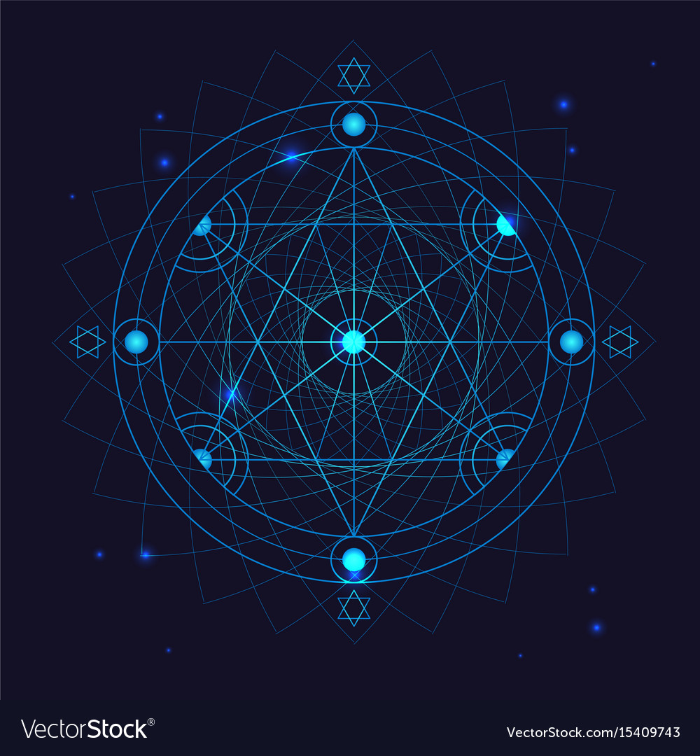 Alchemy geometry symbol thin line Royalty Free Vector Image