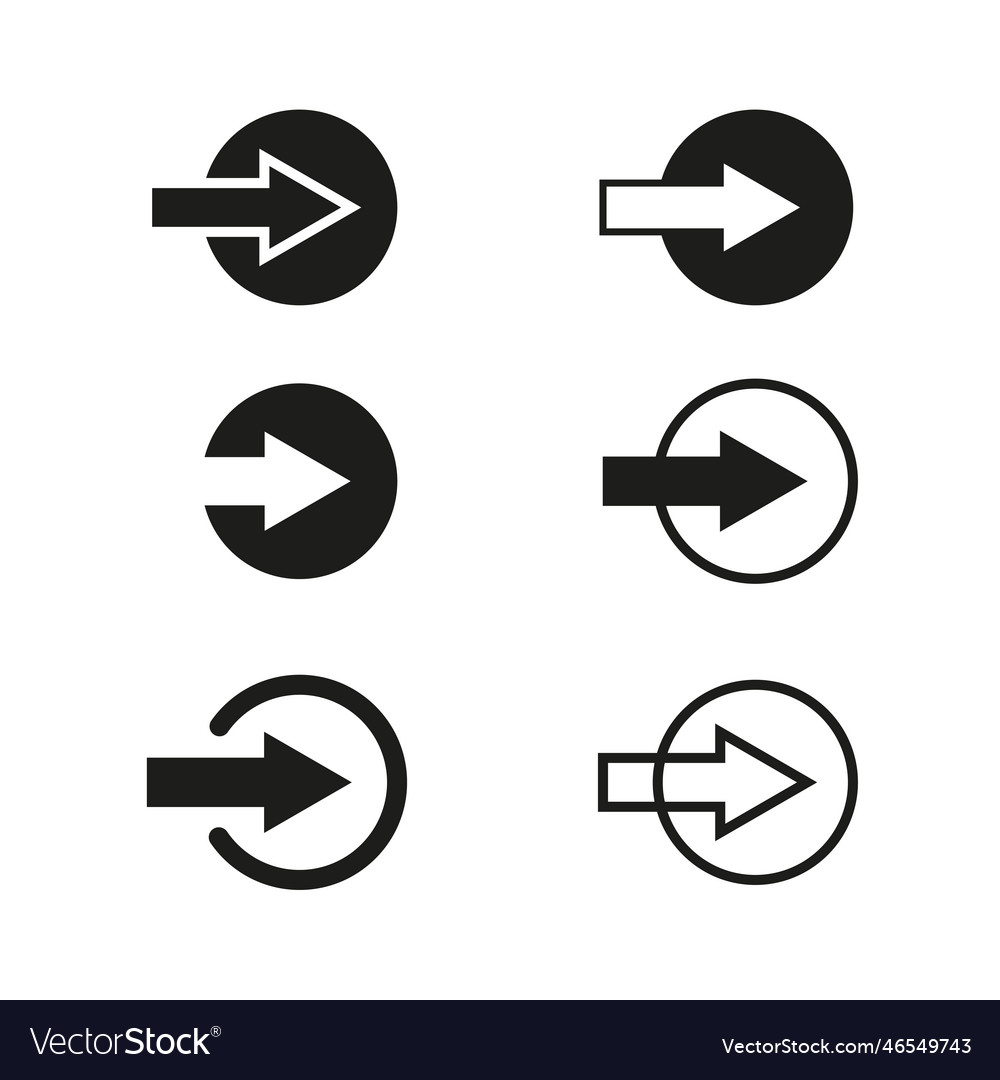 Arrows point circles in abstract style