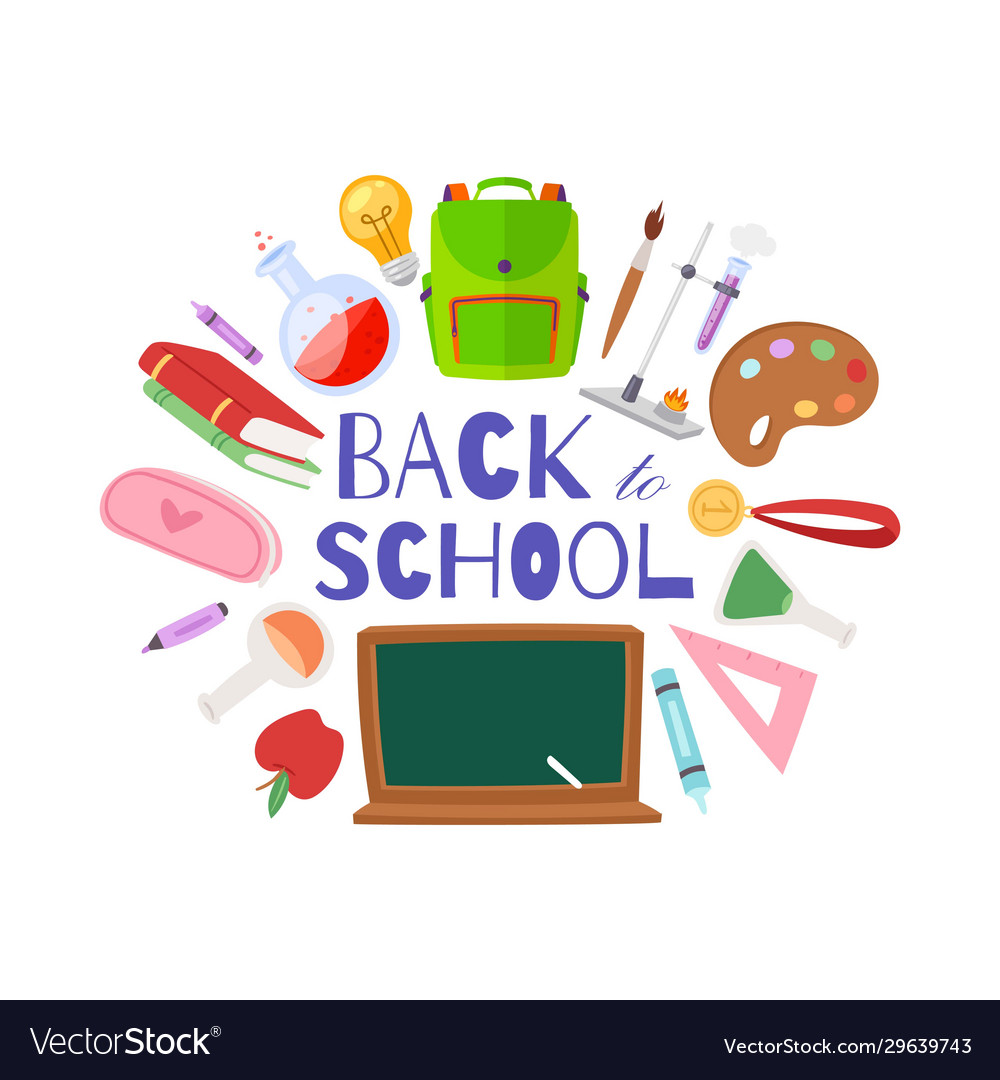 Back to school poster Royalty Free Vector Image