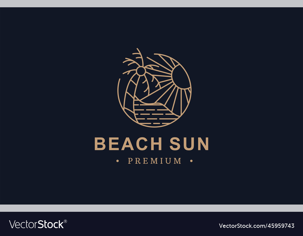 Beach sun Royalty Free Vector Image - VectorStock