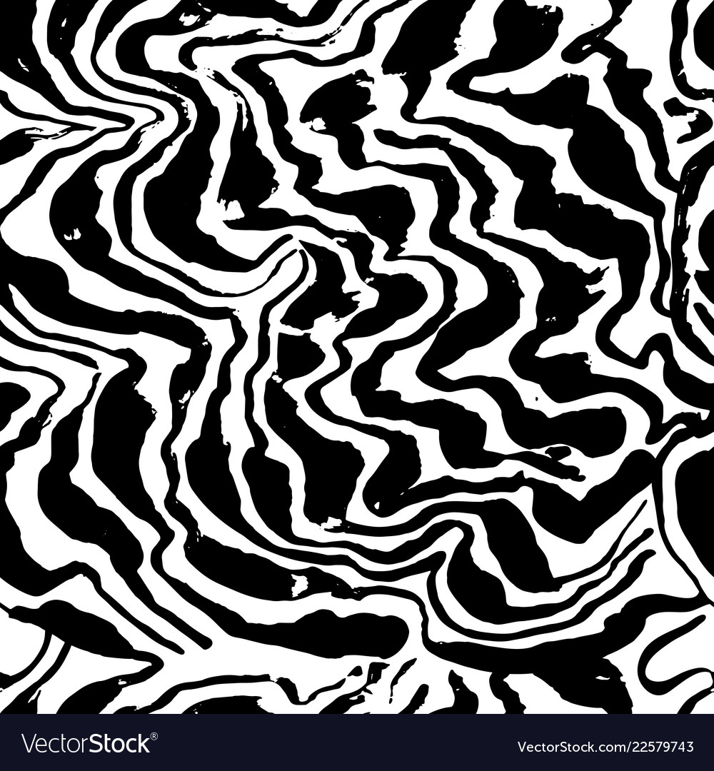 Brush painted wave seamless pattern black