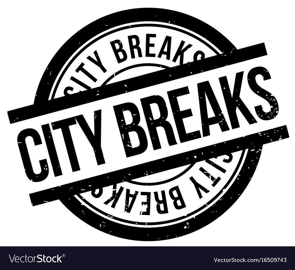 City breaks rubber stamp Royalty Free Vector Image