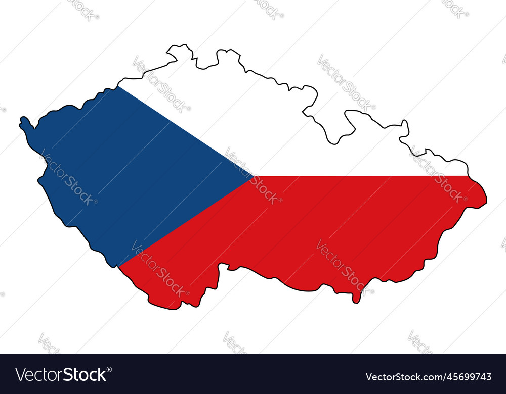 Czech republic flag silhouette map