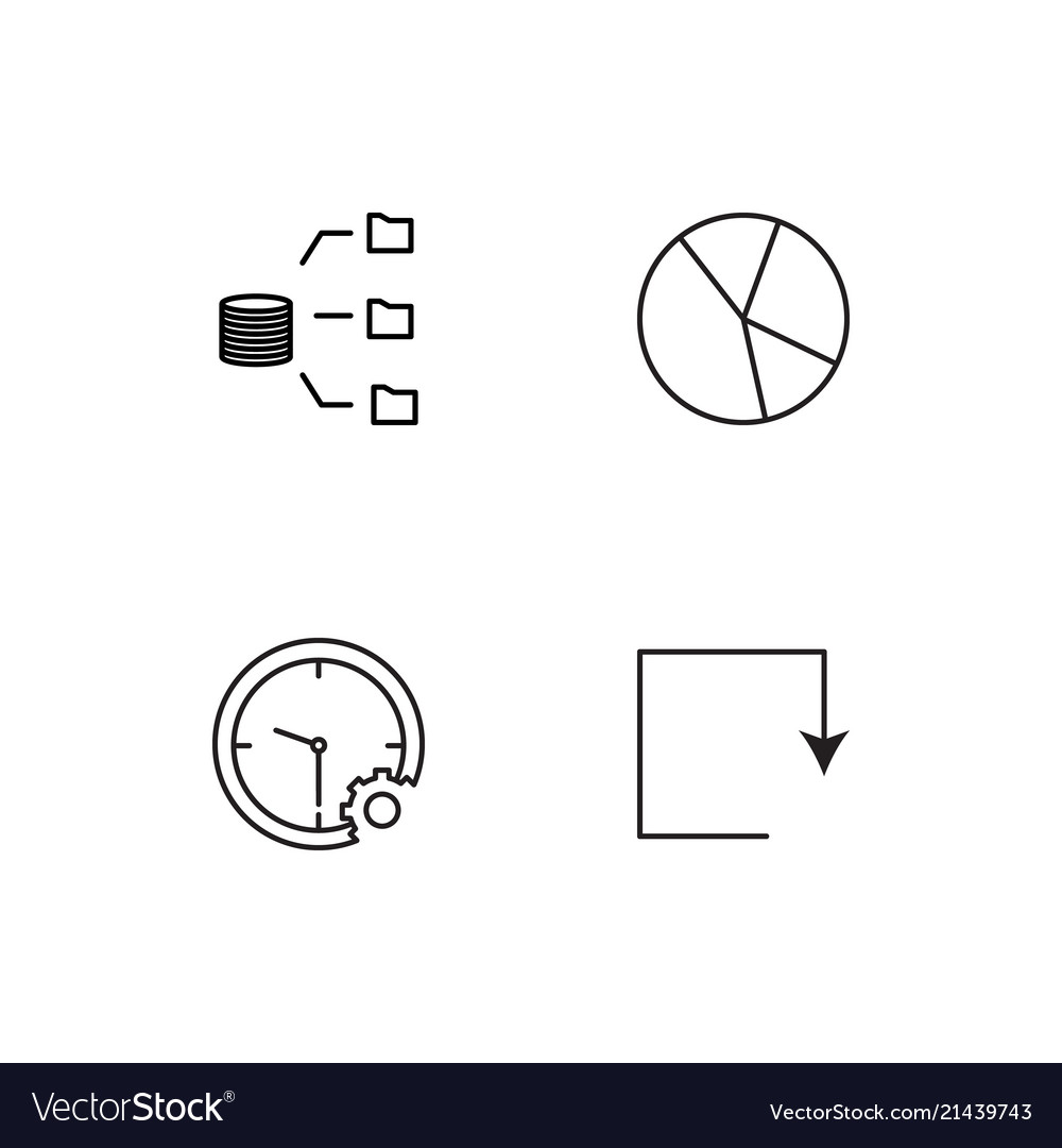 Data analytics linear icons set simple outline