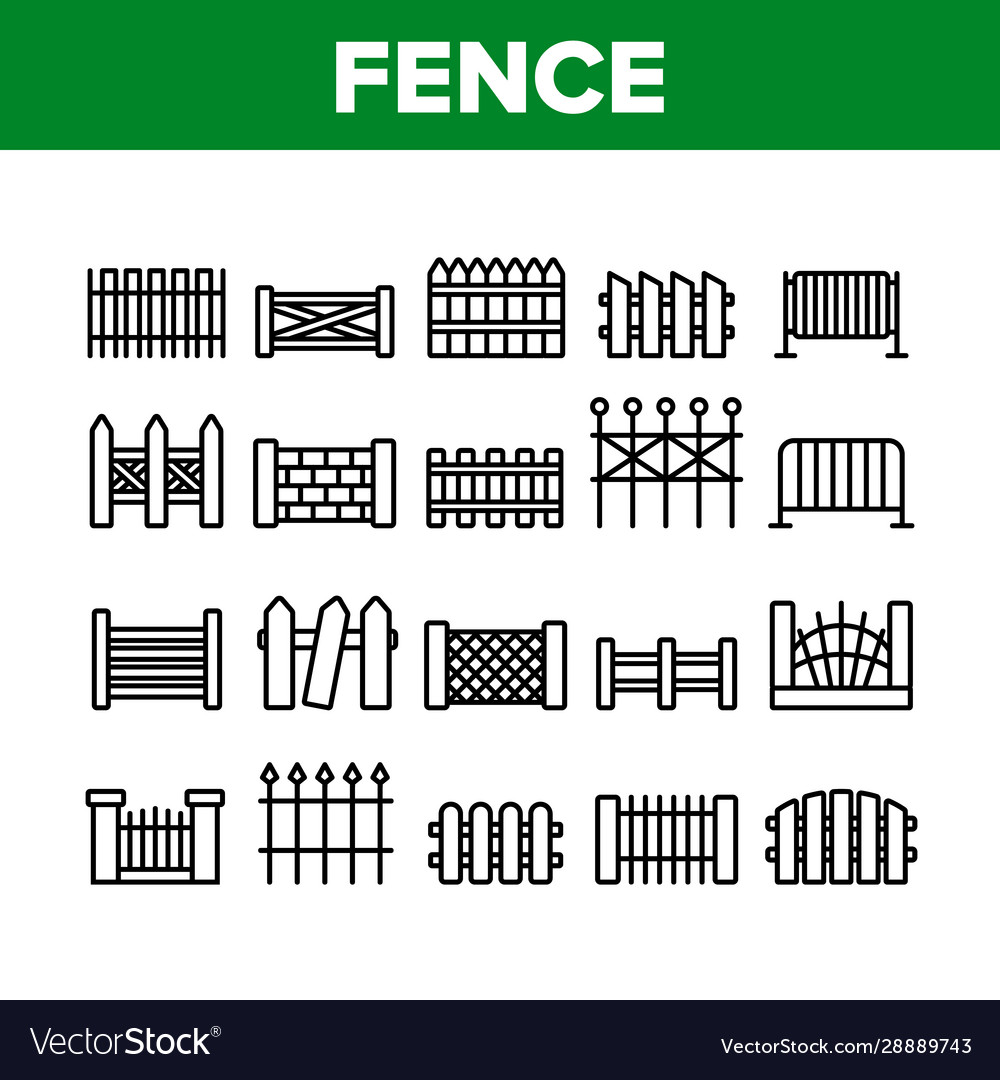 Fence Bau Sammlung Icons Set