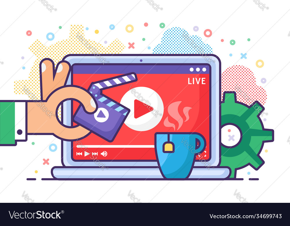 Live stream producing concept icon