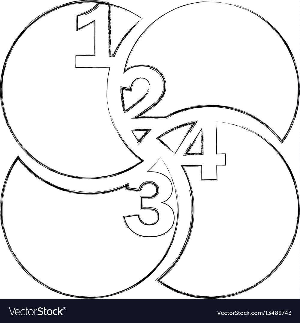 Monochrome verwischte Kontur von kreisförmigen Figuren vector image Monochrome verwischte Kontur von kreisförmigen Figuren