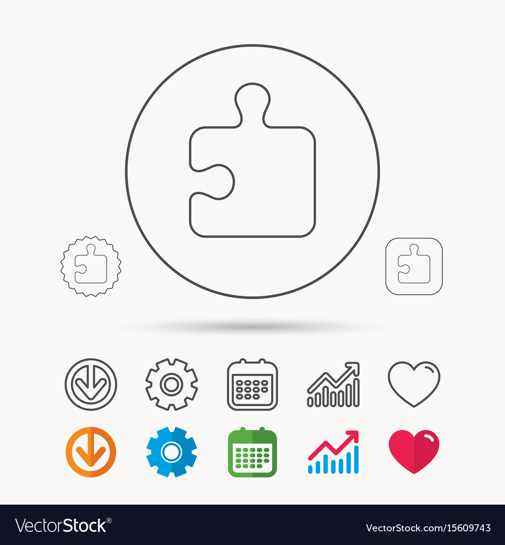 Puzzle icon jigsaw logical game sign