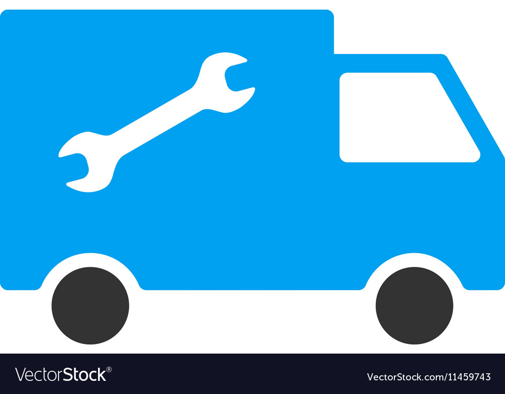 Repair van flat icon