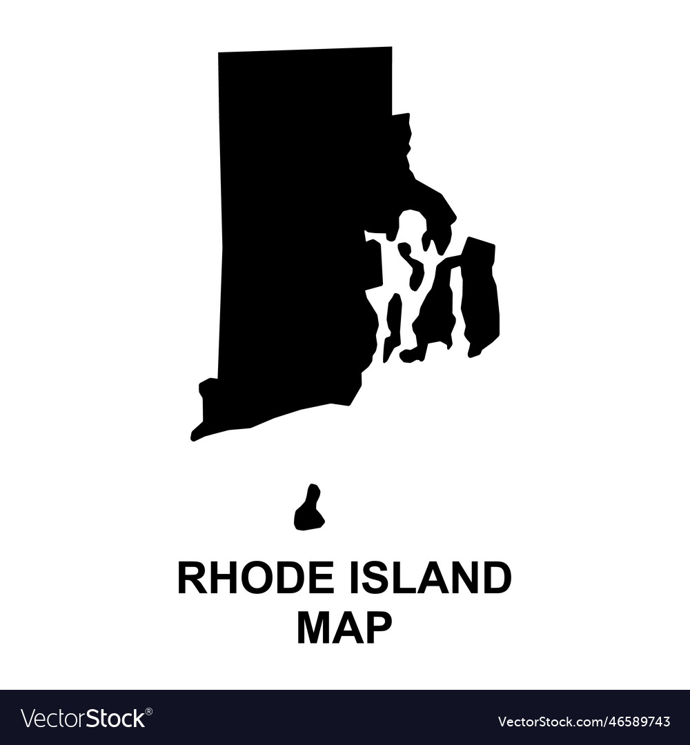 Rhode island map shape united states of america