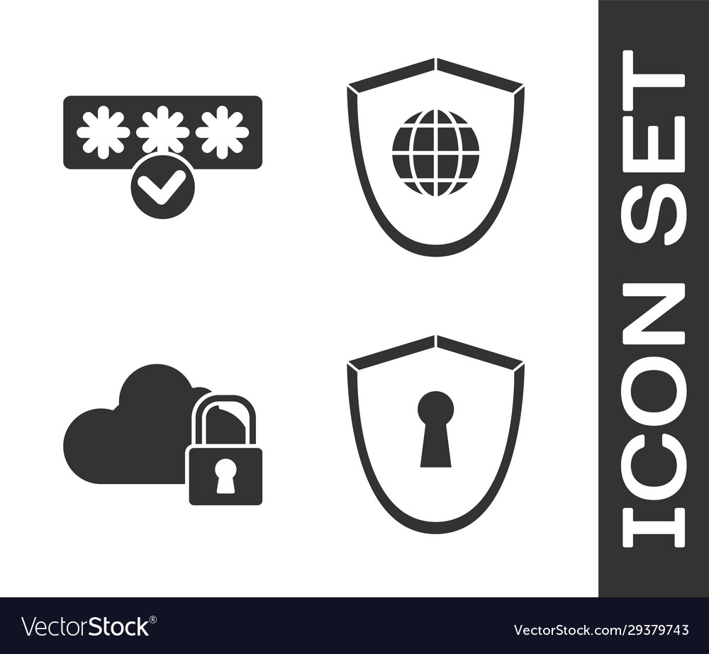 Set shield with keyhole password protection Vector Image Set shield with keyhole password protection