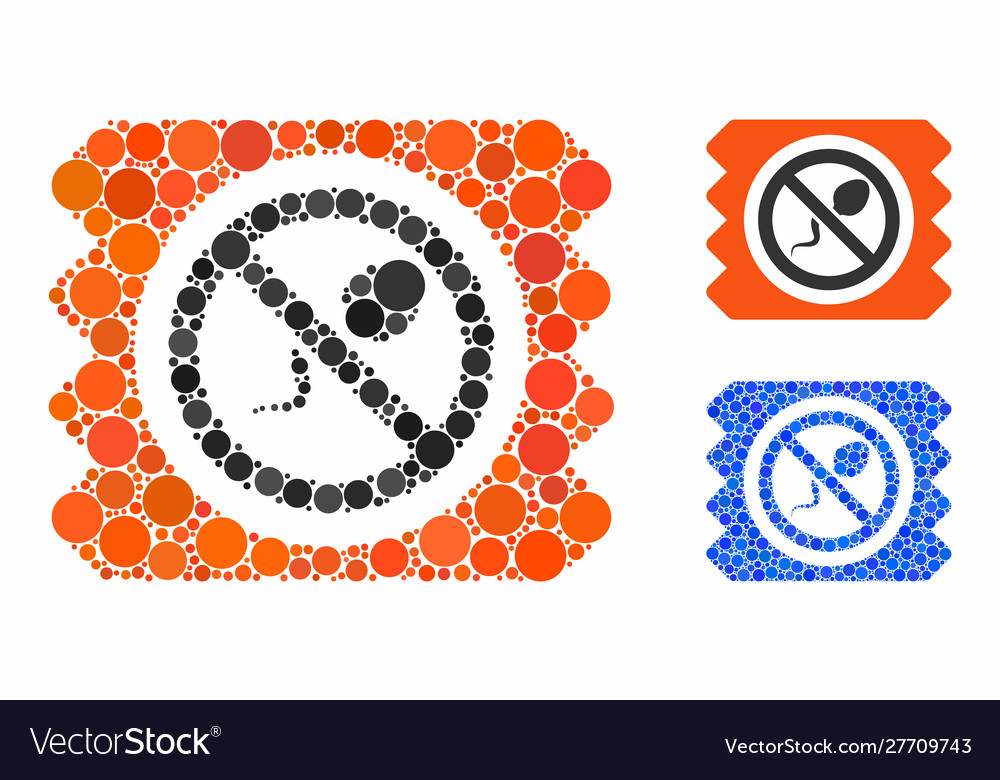 Spermicide condom composition icon round dots