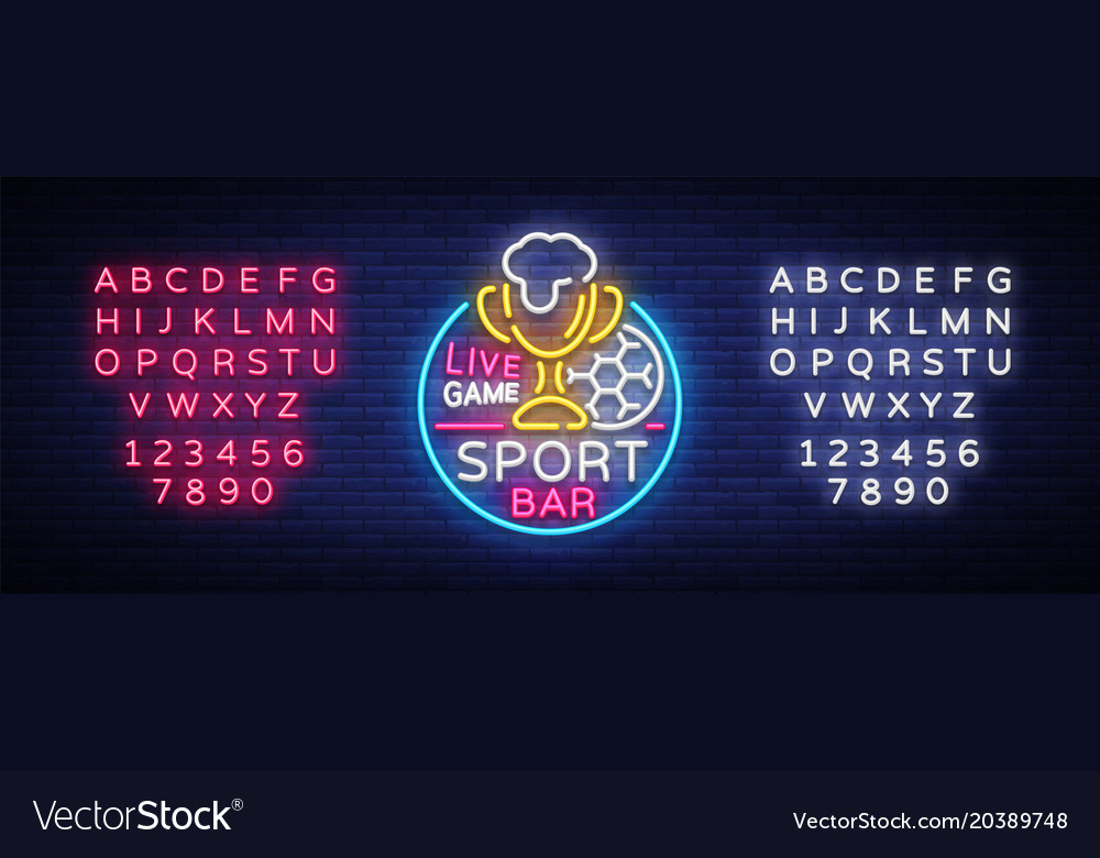 Bar logo in neon style football fan club