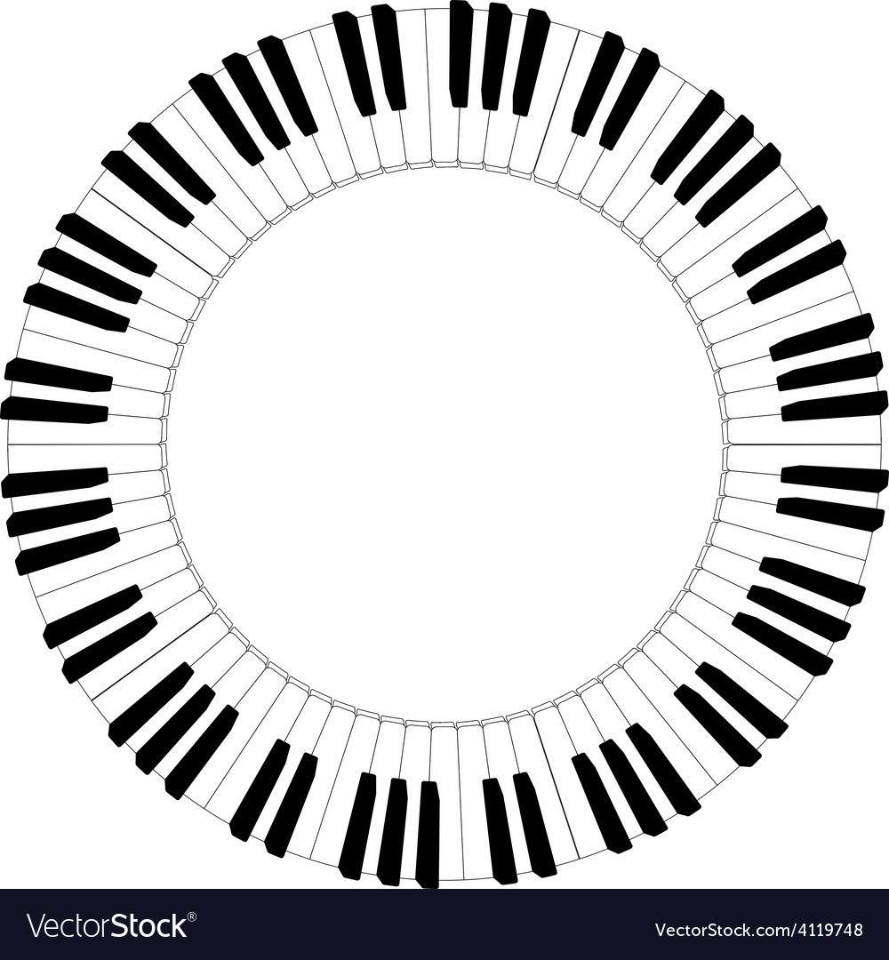 Black and White Piano Keyboard Frame