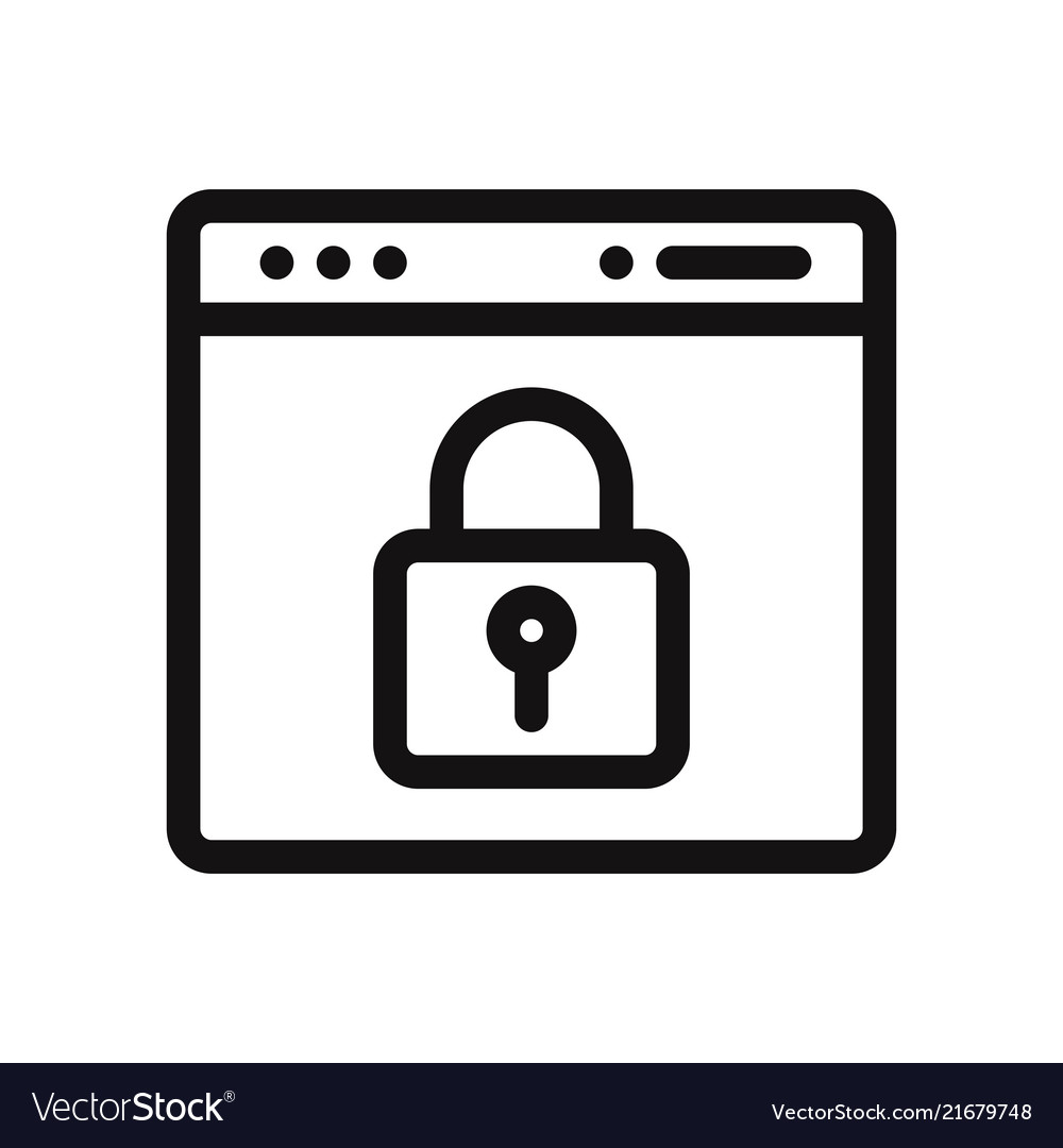 Browser with lock icon Vector Image Browser with lock icon