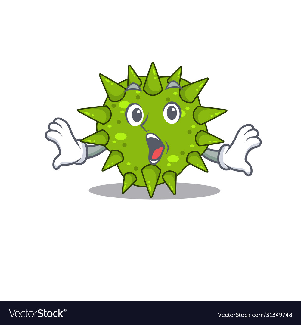 Cartoon Vibrio Cholerae Has A Surprised Gesture Vector Image