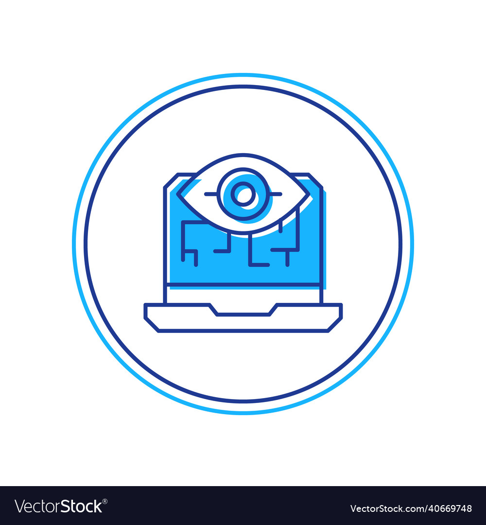 Filled outline computer vision icon isolated Vector Image