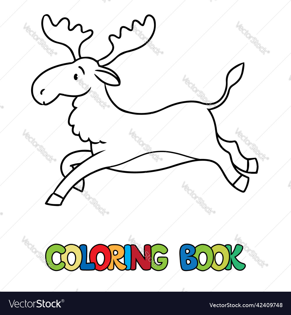 Lustige laufende Moose Kinder Färbung Buch